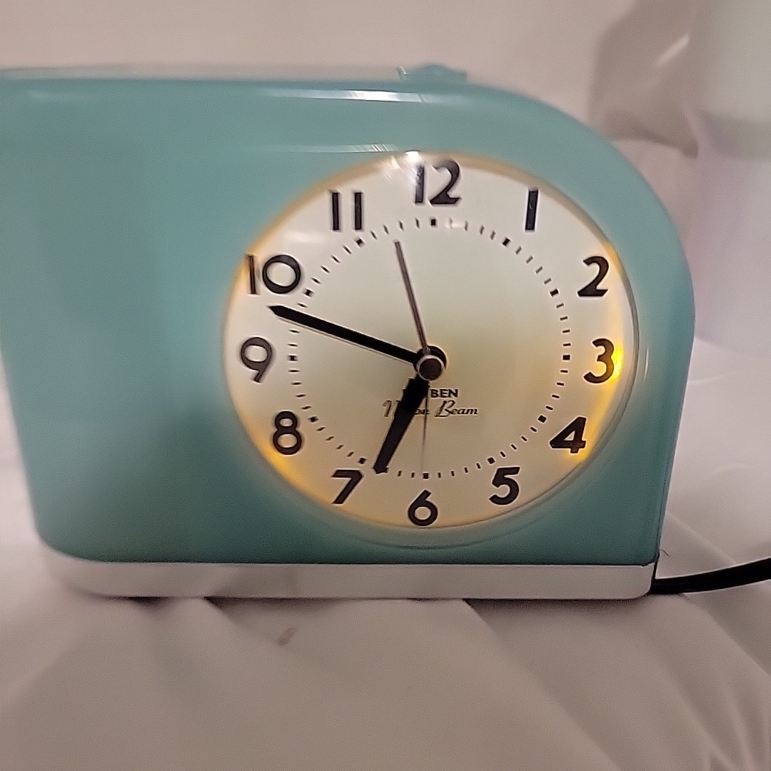 Westclox Big Ben Moon Beam Art Deco Light Alarm Clock Aqua Westclox Big Ben Moon Beam Art Deco Light Alarm Clock Aqua