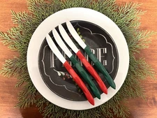 Cutco 1759 Table Knife Set (4) • Red & Green Holiday • LTD Edition 2024• Boxed