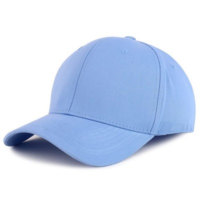 XXL Oversize 6 Panel Cotton Fitted Cap - Sky - 8
