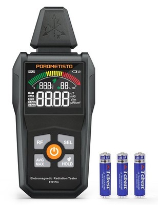 POROMETISTO EMF Meter Radiation Detector, ET01Pro EMF Detector, 5in1 Electrom...