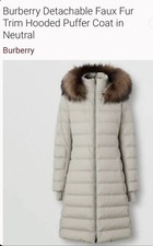 Burberry Puffer Coat Jacket Detachable Faux Fur Size Xs