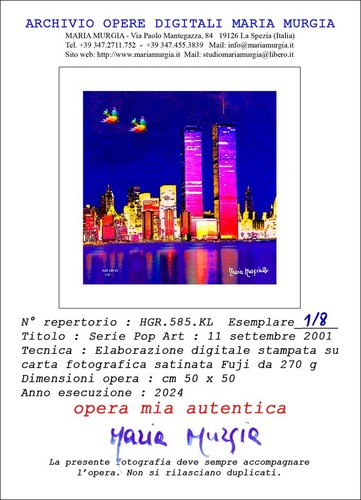 MARIA MURGIA "Serie Pop Art: 11 settembre 2001" cm 50x50 Edizione limitata 1/8 - Foto 3 di 6