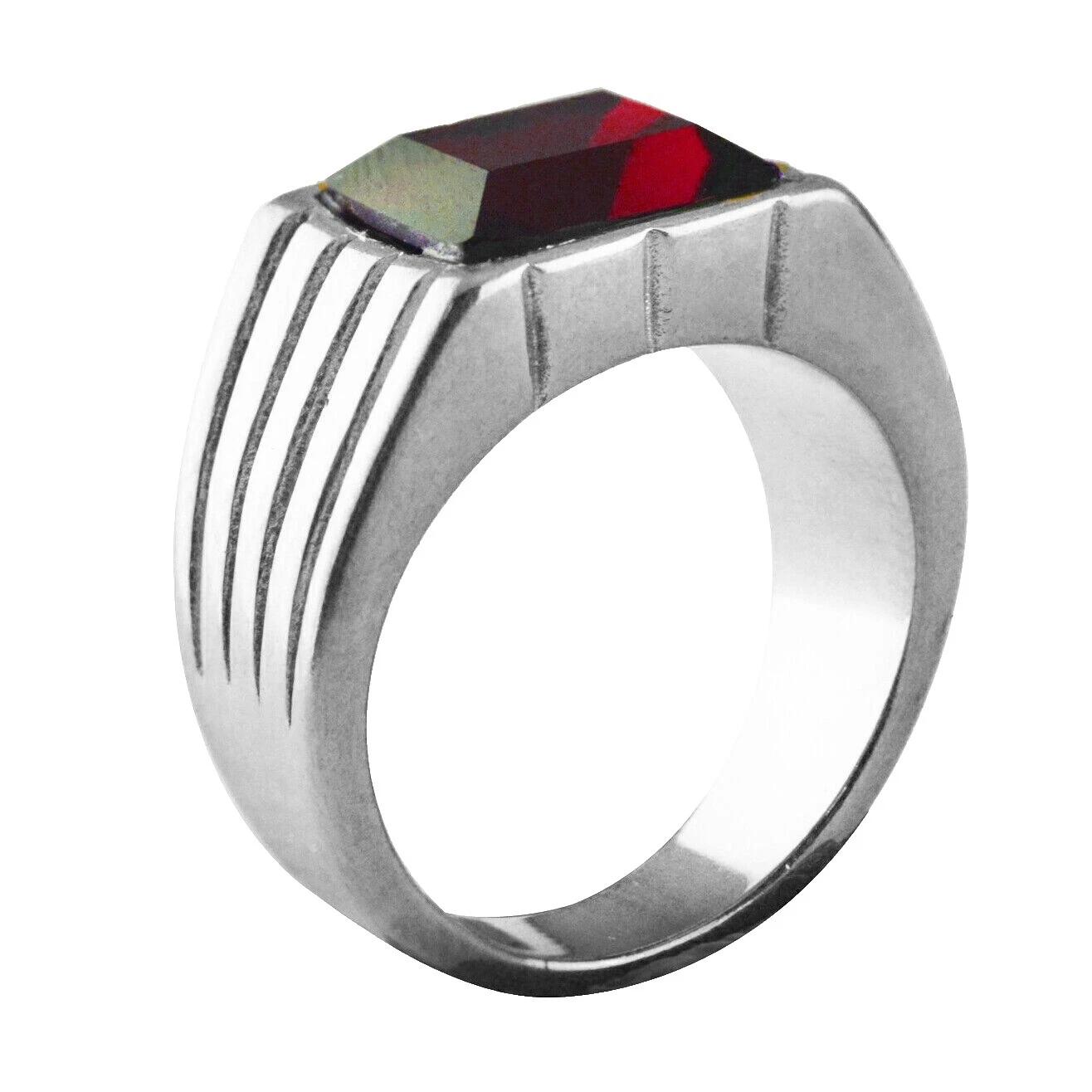 Anillos cúbicos de piedra de circonio inoxidable para hombre