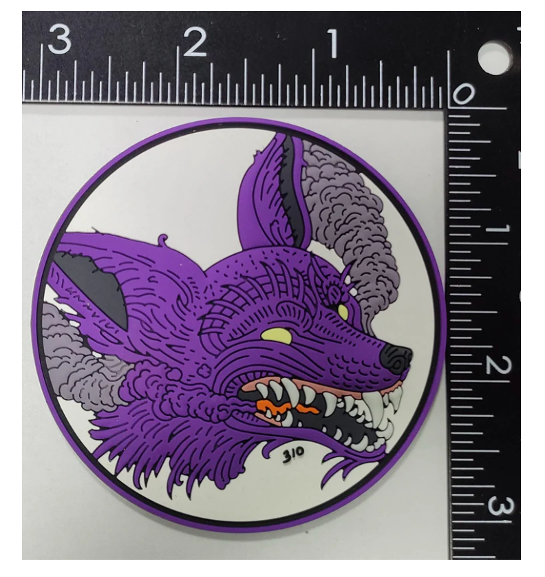 Marine Corps VMM-364 Purple Fox Angry Fox PVC Patch Hook Loop