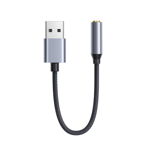 20CM USB Sound Card USB To 3.5mm Audio Earphone Adapter External Sound Card