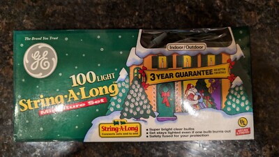 Vintage Lot (4) GE 100 Light String A Long Christmas Lights 46Ft Mini Set CLEAR