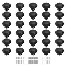 20PCS 1-1/5 inch Matte Black Cabinet Knobs Round Drawer Dresser Knobs Kitchen...