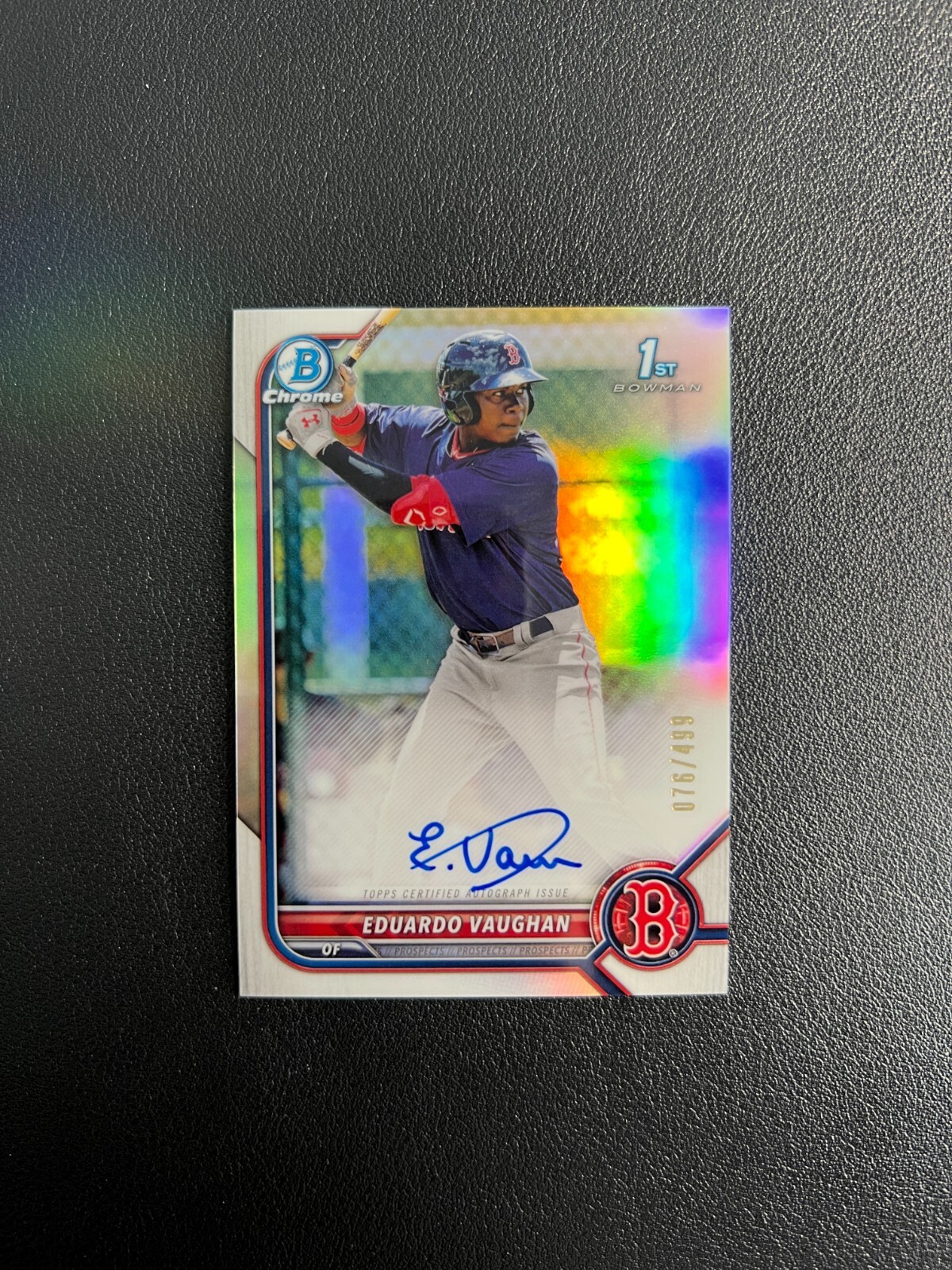 2022 Bowman Chrome Eduardo Vaughan 1st Refractor Auto 076/499 BJDEL