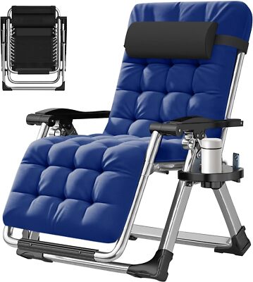 NAIZEA Zero Gravity Chair  Premium Lawn Recliner Folding Padded Chaise Lounge