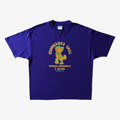Vintage 90s Hanes Heavyweight 50/50 Guadalajar Grill Purple Single Stitch Top
