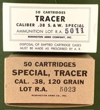 REMINGTON ARMS WWII  CAL. .38 SPL 120 & 158 GR TRACER  NEW REPLICA  AMMO BOXES