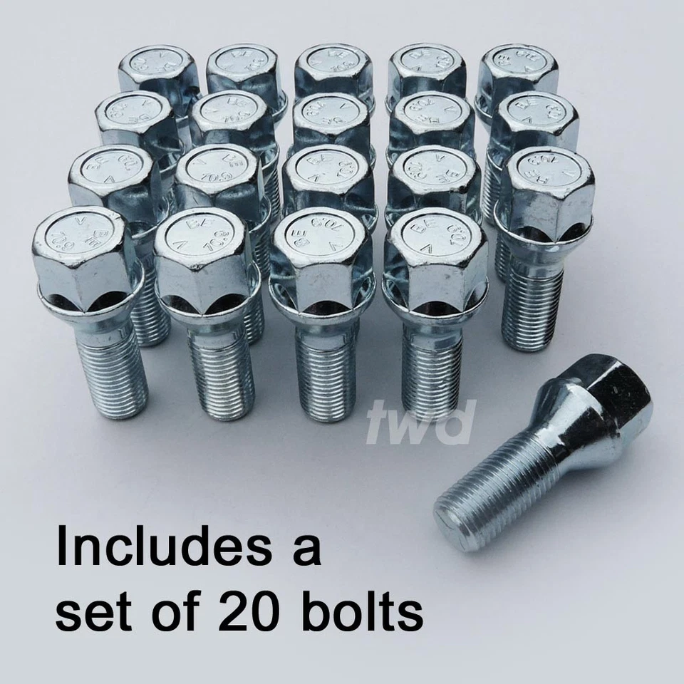 20x PERNOS DE RUEDA DE ALEACIÓN PARA ALFA ROMEO 159, BRERA, STELVIO M14X1.5 TUERCA DE CLAVO Foto 3 de 4