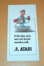 Rare 1980s Atari 400 800 XL XE computer game system promo sticker decal German