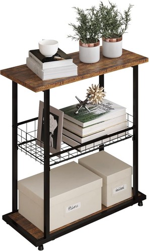 3-Tier Narrow Side Table Small End Table for Sofa or Bedside Space-Saving Design - Picture 6 of 9
