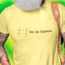 Next Level Men's Cotton Crew Tee "He is Risen" sp
