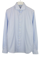 SUITSUPPLY Try On Slim Fit Formal Shirt Men's 41L / 16L Cutaway Neck Blue