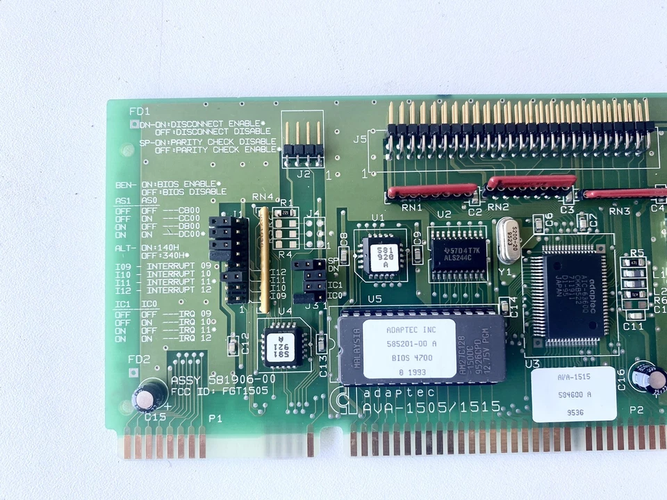 Adaptec AVA-1505/1515 ISA SCSI Host Adapter Card Vintage PC Interface Tested - Image 2 of 4