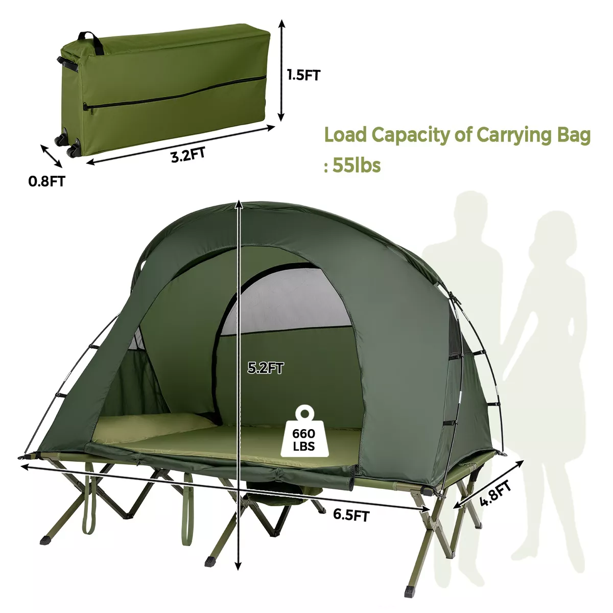2 person cheap tent cot