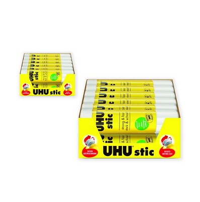 UHU Stic Confezione 3 Stick Colla – 8g + 21g + 40g – Senza Solventi, Lavabile, Trasparente