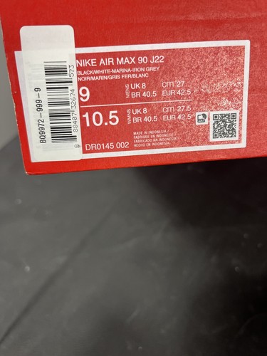 Nike Air Max 90 J 22 US 9 / EU 42,5 Black White Marina Iron Grey - Bild 8 von 8