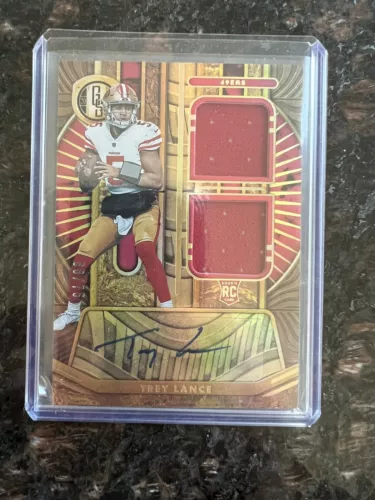 2021 Panini Gold Standard Trey Lance Dual Patch Auto RPA #68/75!!!
