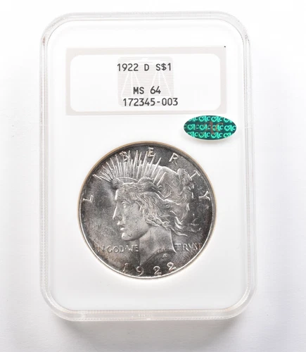 1922-D Peace Silver Dollar MS64 NGC CAC *1930