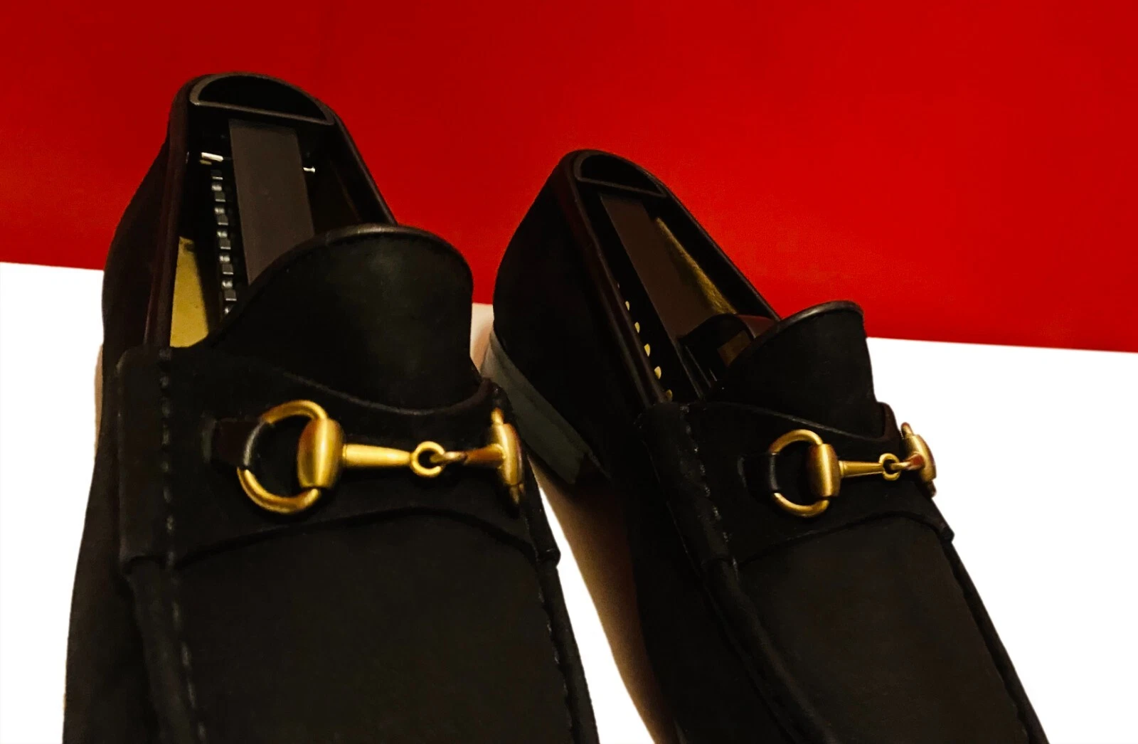 789, !! CHAUSSURES PLATES FEMME GUCCI DAIM NOIR ICONIQUE LUXE POINTURE 34,5 B