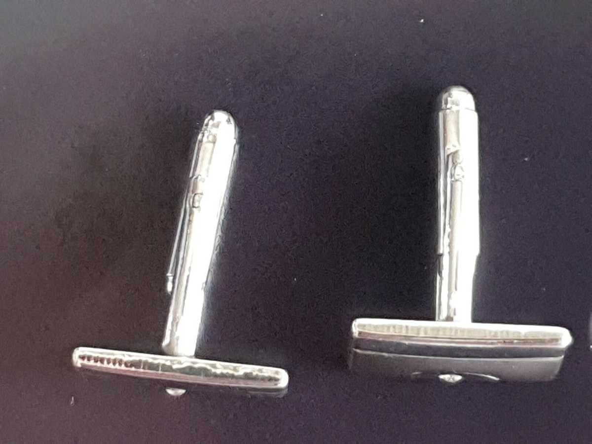 Boutons De Manchette Vintage Style Art Déco - Couleur Argent - Occasion Homme