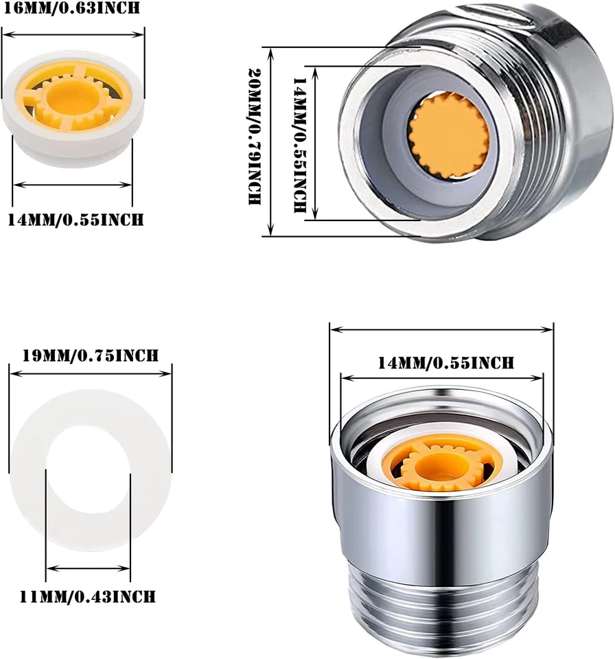 8PCS Shower Flow Reducer Limiter Set,Control Valves Shower Water Flow Restrictor - Image 3 of 4