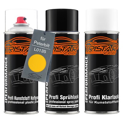 Autolack Spraydosen Set für Kunststoff Stoßstange für Peterbilt L0135 Yellow