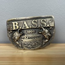 VTG 1990 BASS Bass Anglers Sportsman Society Fishing Jumping Fish Belt Buckle 5