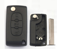 3 Button Remote Flip Key Case Fob Replacement For Citroen C4 Grand Picasso 0536