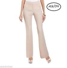 NINE WEST $89 NEW Beige Modern Fit Flare Leg Trouser Pants 8 L33 QCO