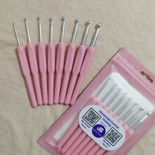 Ergonomic Crochet Hooks/Needles 8pc Set, Soft Touch Easy Grip, Yarn/Wool/Cotton