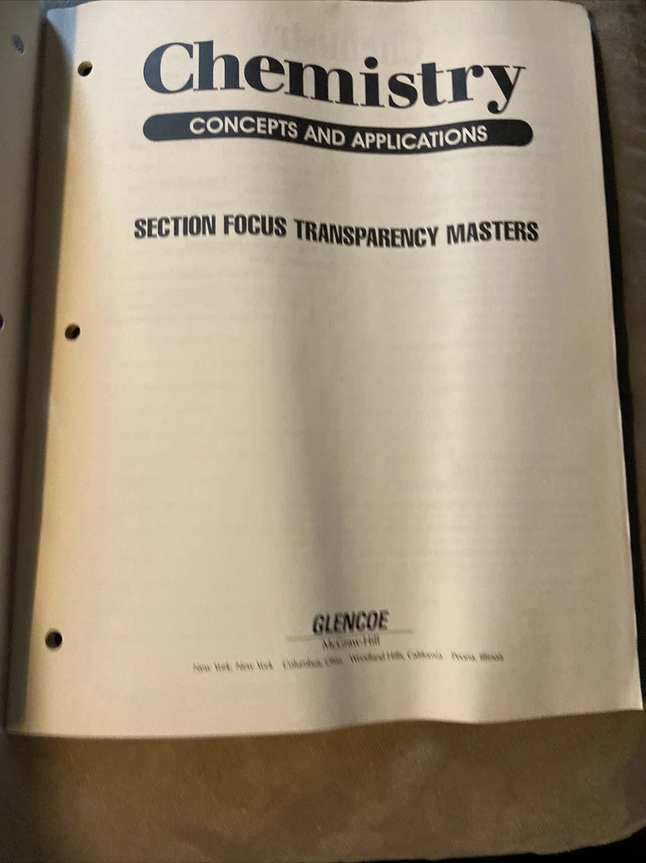 Chemistry Concepts & Applications Section Focus Transparency Masters Educational - Image 3 of 4