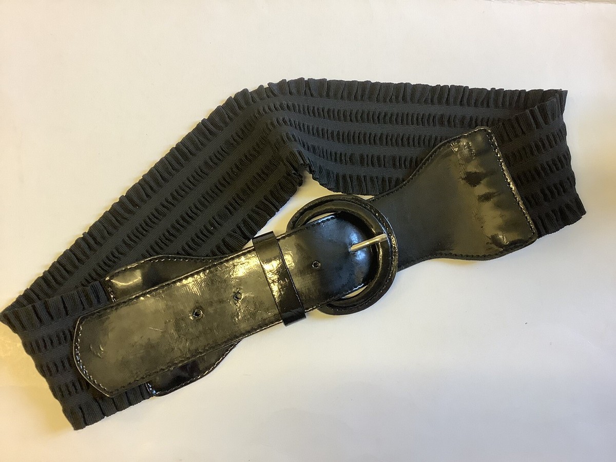 M&S Per Una Black Elasticated Waist Cincher Belt Size S/M UK