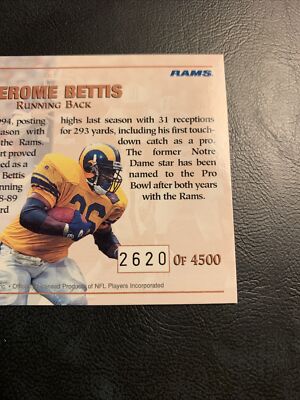 B50a 1995 Classic Pro Line/4500 I-￼ 28 Jerome Bettis Los Angeles Rams impact￼