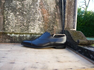 GEORGE CLEVERLEY OXFORD SHOES BLACK LEATHER UK10