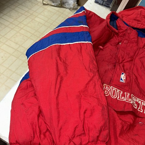 Vintage Starter NBA Washington Bullets Pullover 1/2 Basketball Jacket Sz XL - Picture 11 of 22