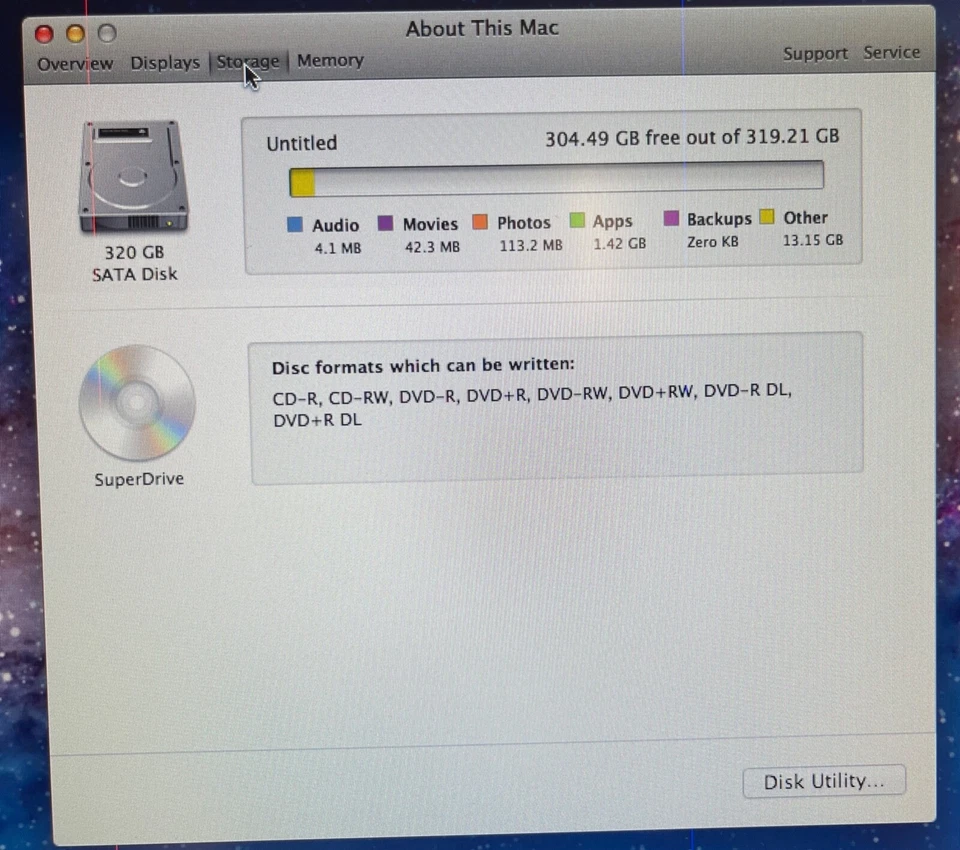 USED Apple MacBook Pro 2008 (A1297) 17" Intel 2.66GHz/ 8GB RAM/320HD (READ NOTE) - Image 4 of 4