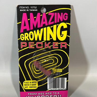Vtg Amazing Growing Pecker Novelty Gag Gift Just Add Water Watch It Grow 1996