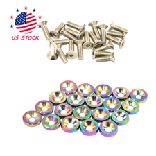 20PCS NEO CHROME CNC BILLET ALUMINUM FENDER WASHER BOLT ENGINE BAY DRESS UP KIT