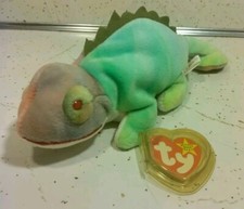 TY Beanie Baby Iggy The Iguana 1997 Tye Dye W/ Spikes 