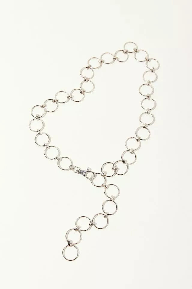 Circle chain belt silver discount
