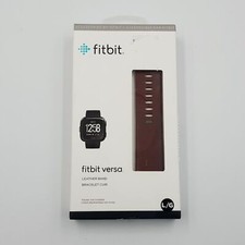FITBIT VERSA Brown Leather Band Size L NEW