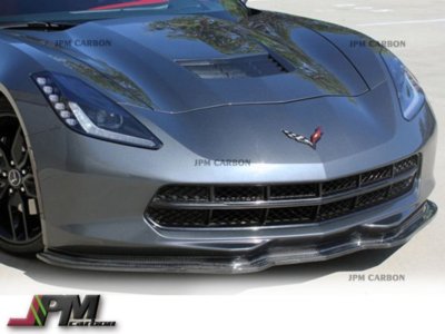 2014+ Chevy Corvette C7 Stingray Stage 1 Carbon Fiber Front Bumper Lip