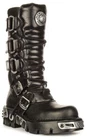 New Rock High Metallic 90s 2 Stap Buckle Platform Womens Boot Black US 5 - 13