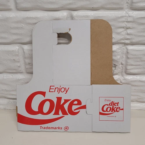 Vintage "Enjoy Coke" 2 pack Cardboard Carrier for  (2) 16 oz Bottles Coca Cola