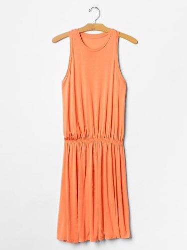 NEW Gap Racerback High Neck Drapey Dress Coral Sleeveless Womens M 8 L 12 XL NWT - Picture 3 of 4
