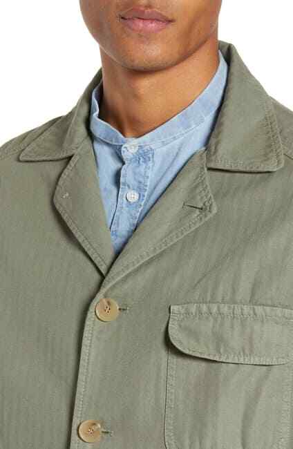 $450 HOPE STOCKHOLM, Classic Clash Jacket,KHAKI GREEN,Size 46 MAN